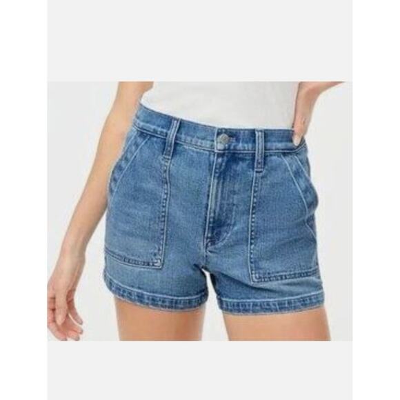 J.Crew Utility denim short blue Skyler wash Sz 27 classic coastal nautical chic - Picture 1 of 9